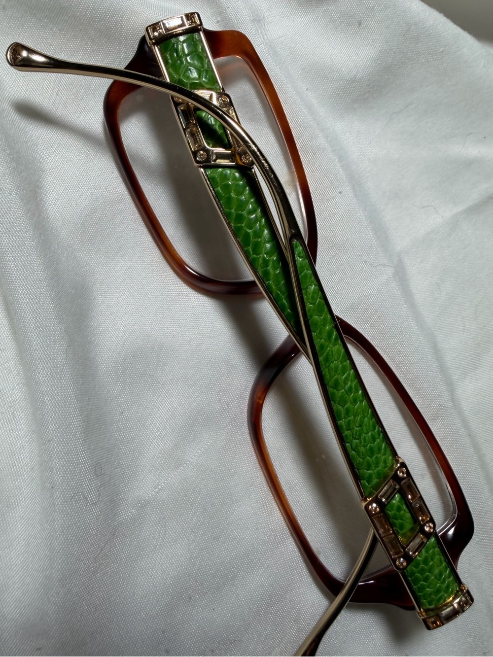 Judith Leiber Rare eyeglass frames lizard crystals